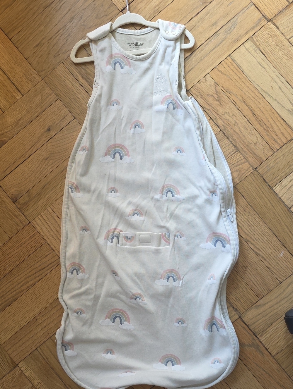 EUC Woolino Sleepsack In Rainbow Print